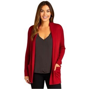 Liz Claiborne red cardigan sweater women’s small petite